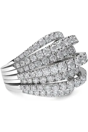 Leo Pizzo 18kt white gold diamond Waves ring