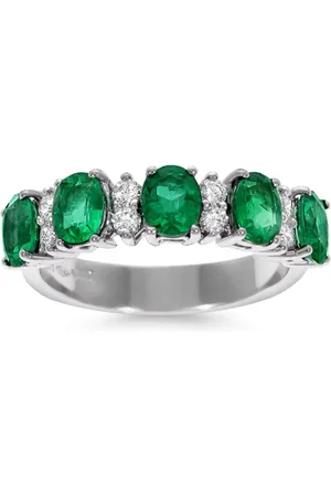 Leo Pizzo 18kt white gold diamond emerald Eternity band ring