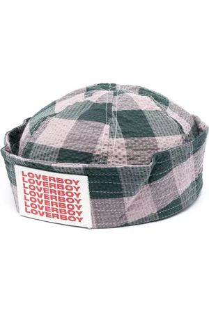 Charles Jeffrey Loverboy Homem Chapéus - Logo-patch gingham sailor hat