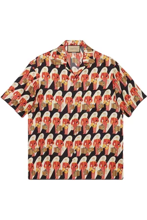 Gucci Homem Camisa Formal - Porter-print silk twill shirt