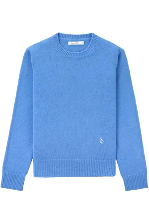 Sporty & Rich Embroidered-logo fine-knit sweater