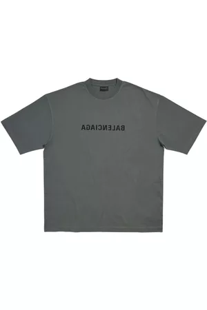 Balenciaga Homem T-shirts & Manga Curta - Mirror-logo cotton T-shirt