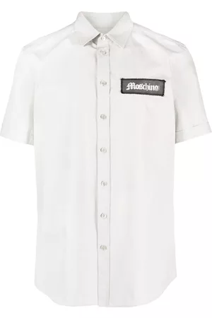 Moschino Homem Camisa Formal - Logo-patch cotton shirt