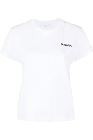 Patrizia Pepe Logo-embroidered cotton T-shirt