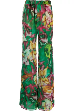 The Andamane Mulher Calças à Boca-de-sino - Wide-leg floral-print trousers