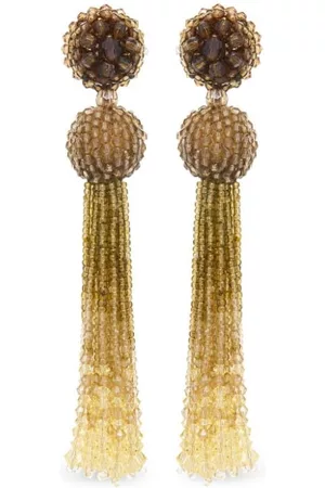 Oscar de la Renta Mulher Brincos Longos - Ombré-effect large-tassel earrings