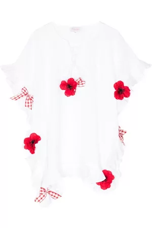 SELINIACTION KIDS Menina Túnicas - Floral-appliquè ruffle-detailed tunic
