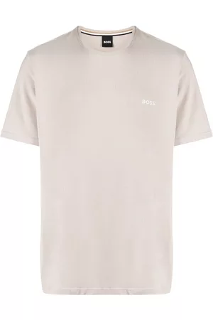 HUGO BOSS Homem T-shirts & Manga Curta - Logo-embroidered cotton T-shirt
