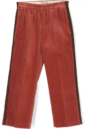 Gucci Menina Calças - Logo-embroidered cotton trousers