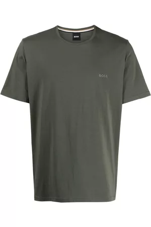 HUGO BOSS Homem T-shirts & Manga Curta - Logo-embroidered cotton T-shirt