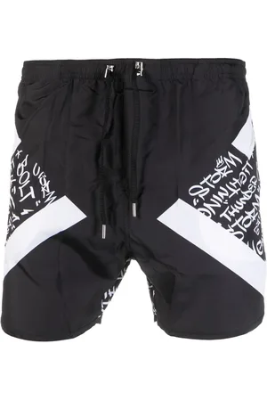 Neil Barrett Calligraphy-print drawstring swim shorts