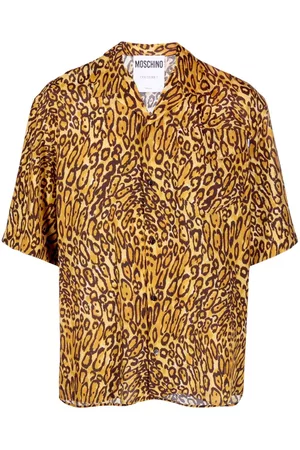 Moschino Homem Camisas de Manga curta - Leopard-print short-sleeved shirt