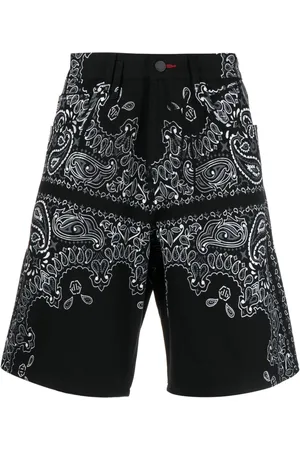 Philipp Plein Bandana-print denim shorts