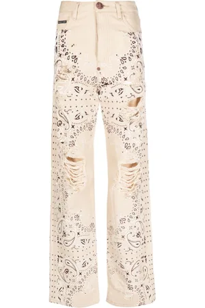 Philipp Plein Paisley-print cotton jeans