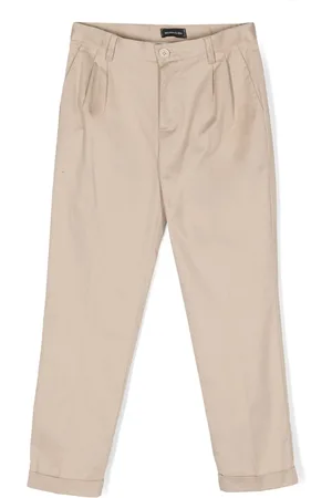 MONNALISA Contrasting logo-detail smart trousers