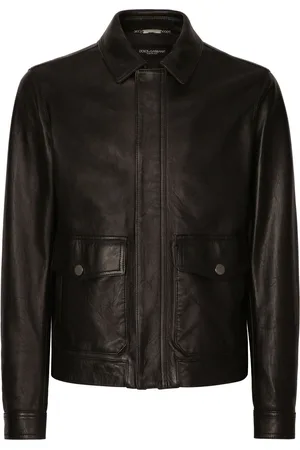 Dolce & Gabbana Collared leather coat
