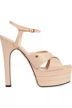 Gucci Mulher Sandálias de Cunha & Plataforma - Crossover-strap platform leather sandals