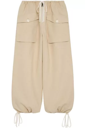 Gucci Mulher Calças - Drawstring cotton trousers