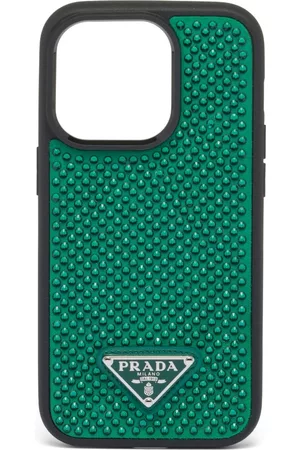 Prada Mulher Phones - Crystal-embellished iPhone 14 Pro case
