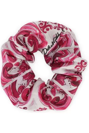 Dolce & Gabbana Menina Acessórios de Cabelo - Majolica-print cotton scrunchie