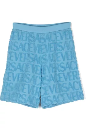 VERSACE Menino Calções - Logo-jacquard cotton shorts
