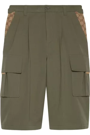 Gucci Homem Calções - GG canvas-panel cargo shorts