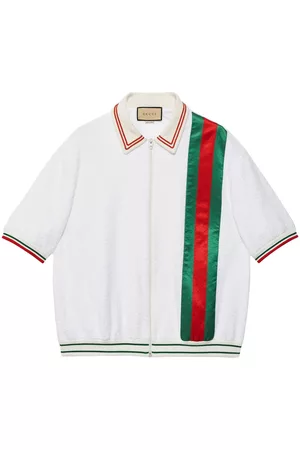 Gucci Homem Pólos - GG terry-cloth zip-up polo shirt