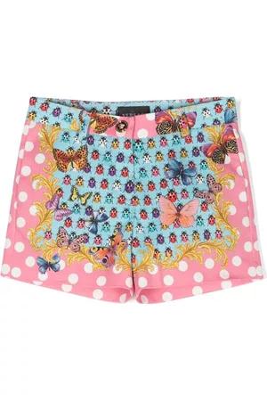 VERSACE Menina Calções - Butterflies-print mini shorts