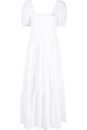 Ganni Puff-sleeve organic cotton dress