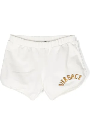 VERSACE Logo-embroidered mini shorts