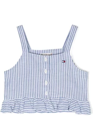 Tommy Hilfiger Menina Tops - Logo-embroidered striped tank top