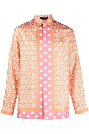 VERSACE Homem Camisa Formal - Allover-print silk shirt