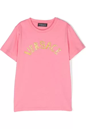 VERSACE Menino T-shirts & Manga Curta - Logo-print cotton T-shirt