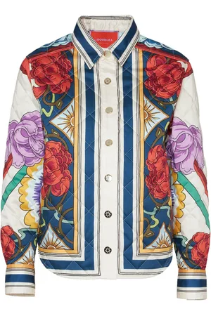 La DoubleJ Edie floral-print quilted jacket