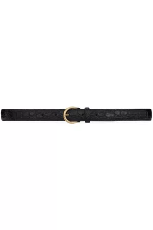 Saint Laurent Mulher Cintos & Suspensórios - Buckled leather belt