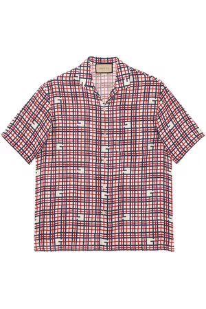 Gucci Homem Camisa Formal - Tartan-pattern linen shirt