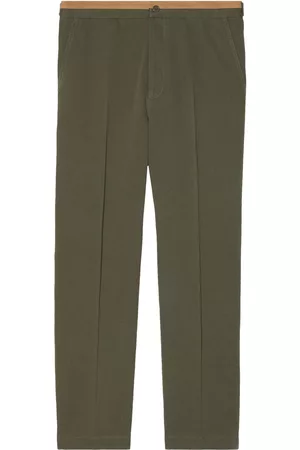 Gucci Homem Calças - Logo-embroidered straight-leg trousers
