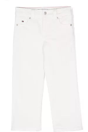 Tommy Hilfiger Menina Calças, Calções & Jeans - Logo-embroidered wide-leg jeans