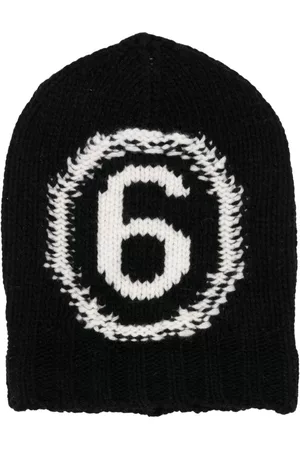 Maison Margiela Menina Chapéus - Intarsia-knit logo beanie