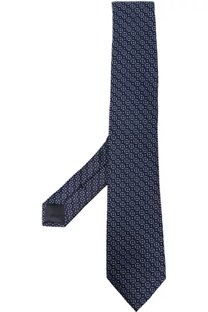 Armani Homem Laços de Colarinho - Quatrefoil-pattern silk tie