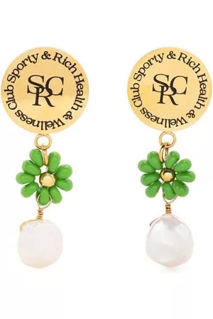 Sporty & Rich Mulher Brincos de pérolas - Pearl resin drop earrings