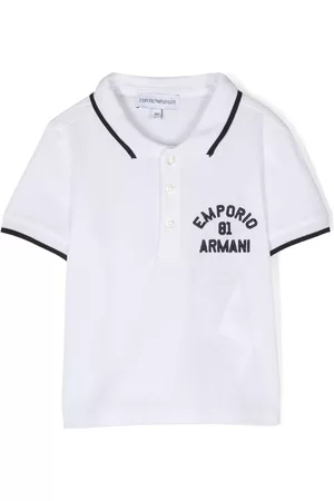 Emporio Armani Pólos - Logo-embroidered cotton polo shirt