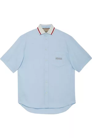 Gucci Homem Camisa Formal - Logo-embroidered cotton shirt