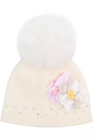 MONNALISA Menina Chapéus - Flower-detail knit hat