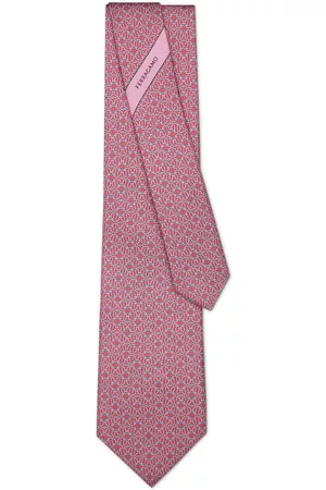 Salvatore Ferragamo Homem Laços de Colarinho - Circle-print silk tie