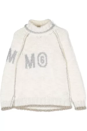 Maison Margiela Menina Tops de Cavas - Logo intarsia high-neck jumper