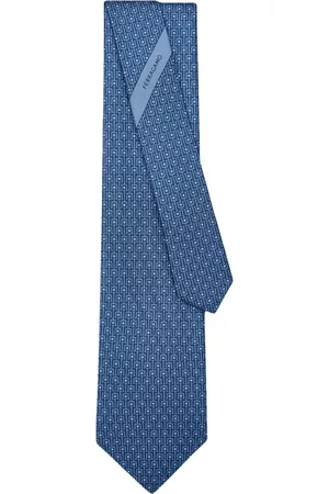 Salvatore Ferragamo Homem Laços de Colarinho - Ladder-print silk tie