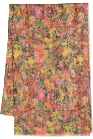 Serafini Mulher Cachecol com gola - Graphic-print frayed scarf