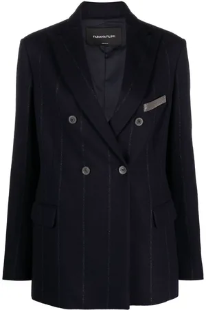 Fabiana Filippi Stripe-detail double-breasted blazer