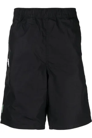 A Bathing Ape Logo-embroidered cotton track shorts
